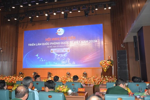 Quang cảnh Hội nghị xúc tiến Triển lãm Quốc phòng quốc tế Việt Nam 2024. (Nguồn: Quân đội Nhân dân)