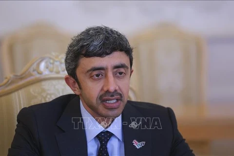 Ngoại trưởng Các Tiểu vương quốc Arab Thống nhất (UAE) Sheikh Abdullah bin Zayed Al Nahyan, ngày 17/3/2022. (Ảnh minh họa: AFP/TTXVN)