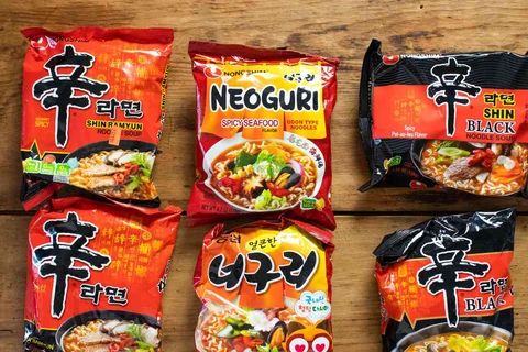 Các sản phẩm mỳ ăn liên của Nongshim. (Nguồn: Nongshim)