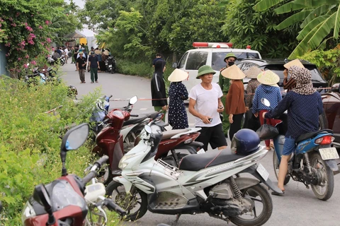 Hiện trường xảy ra vụ án khiến 3 người trong một gia đình tử vong tại Thái Bình. (Ảnh: Thế Duyệt/TTXVN)