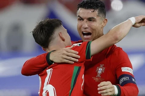Ronaldo và Bồ Đào Nha vào tứ kết EURO 2024. (Ảnh: Eurosport)