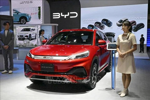 Xe ôtô điện BYD Co.'s Atto 3. (Ảnh: Kyodo/TTXVN)