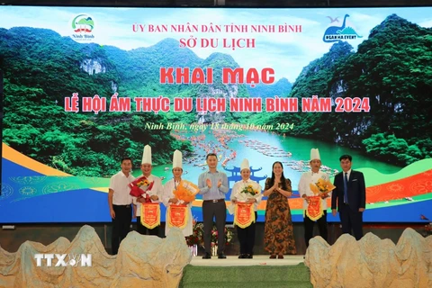 Khai mạc Lễ hội ẩm thực du lịch Ninh Bình năm 2024. (Nguồn: Thùy Dung/TTXVN) 