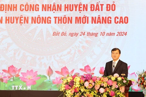 Ông Nguyễn Công Vinh, Phó Chủ tịch Ủy ban Nhân dân tỉnh Bà Rịa-Vũng Tàu phát biểu tại lễ công bố. (Ảnh: Hoàng Nhị/TTXVN)