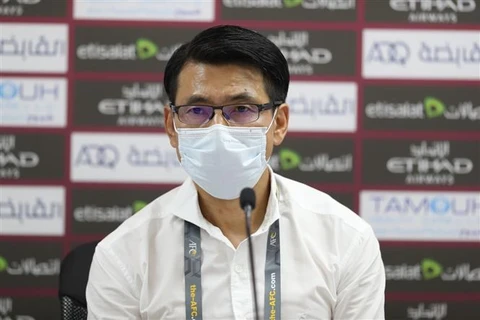 Huấn luyện viên Tan Cheng Hoe của đội tuyển Malaysia. (Ảnh: Hoàng Linh/TTXVN)