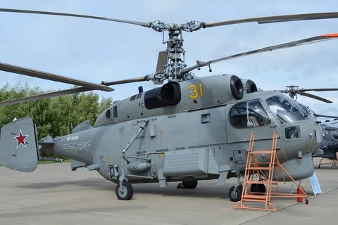 Một chiếc Ka-27M được trưng bày ở sự kiện ARMY-2017. (Nguồn: navyrecognition.com)