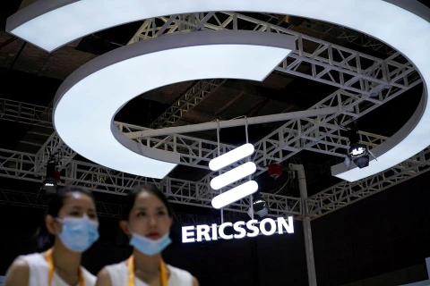 Một biển hiệu của Ericsson tại Triển lãm Nhập khẩu Quốc tế Trung Quốc lần thứ 3 ở Thượng Hải, ngày 5/11/2020. (Nguồn: reuters.com)