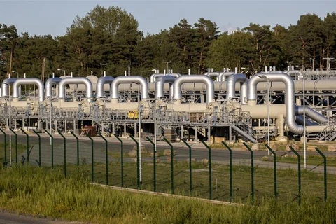 Hệ thống đường ống dẫn khí đốt của dự án Dòng chảy phương Bắc 2 ở Lubmin (Đức). (Ảnh: AFP/TTXVN)