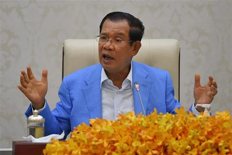 Thủ tướng Campuchia Samdech Techo Hun Sen sẽ chủ trì GMS lần thứ 7, dự kiến diễn ra ngày 9/9/2021 theo hình thức trực tuyến. (Ảnh: AFP/TTXVN)