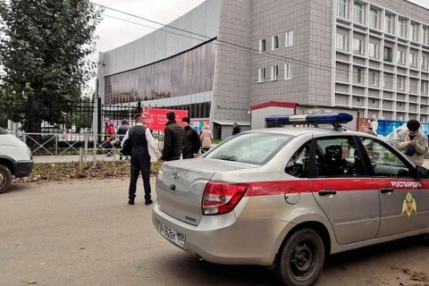 Hiện trường vụ xả súng tại trường Đại học Perm State của Nga. (Nguồn: bbc.com)