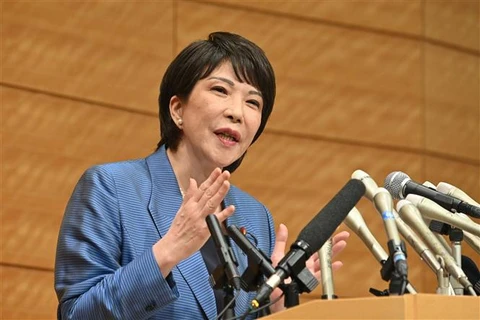 Hạ nghị sỹ Sanae Takaichi là một cử ứng viên cho chiếc ghế chủ tịch đảng LDP cầm quyền của Nhật Bản - bất cứ ai giành chiến thắng để lãnh đạo đảng này sẽ gần như chắc chắn trở thành người kế nhiệm Thủ tướng Suga Yoshihide. (Ảnh: AFP/TTXVN)
