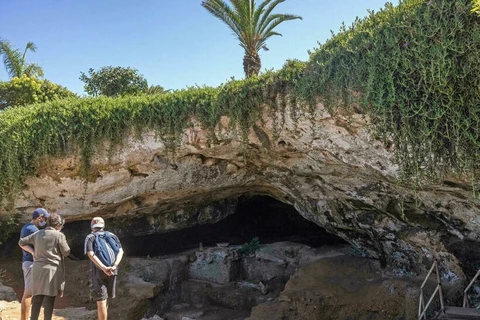 Các nhà khảo cổ học bên ngoài hang Contrebandiers của Maroc, nơi những công cụ bằng xương cổ nhất dùng để may quần áo được tìm thấy. (Nguồn: france24.com)