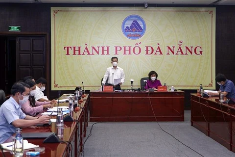 Bí thư Thành ủy Đà Nẵng Nguyễn Văn Quảng phát biểu chỉ đạo tại buổi họp chiều 28/9. (Ảnh: Trần Lê Lâm/TTXVN)