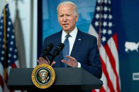 Tổng thống Mỹ Joe Biden phát biểu tại Nhà Trắng. (Ảnh: AFP/TTXVN)