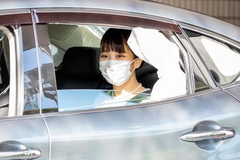 Công chúa Mako đến một khách sạn ở Tokyo (Nhật Bản) để tham dự một sự kiện báo chí với Komuro sau khi đăng ký kết hôn, ngày 26/10/2021. (Nguồn: cnn.com)