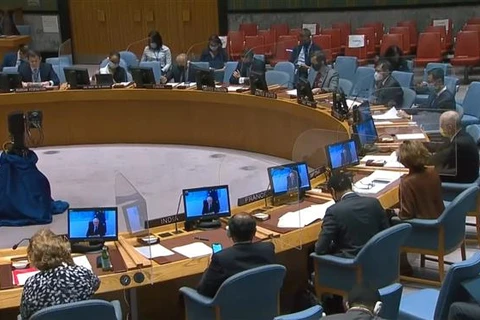 Một cuộc họp của Hội đồng Bảo an Liên hợp quốc. (Ảnh: Hữu Thanh/TTXVN)