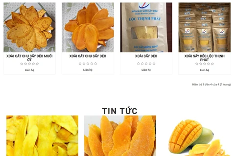 Nông sản Lộc Thịnh Phát được giới thiệu tại website locthinhphat.vn. (Ảnh chụp màn hình)