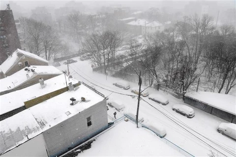 Tuyết phủ trắng xóa tại New York (Mỹ), ngày 1/2/2021. (Ảnh: THX/TTXVN)