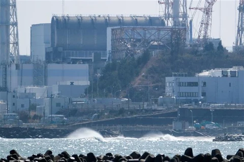 Nhà máy điện hạt nhân Fukushima Daiichi tại thị trấn Futaba, tỉnh Fukushima, nơi từng bị tàn phá gây sự cố hạt nhân trong thảm hoạ động đất sóng thần Nhật Bản, ngày 10/3/2021. (Ảnh: AFP/TTXVN)
