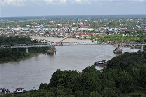 Một góc tỉnh Trung Kalimantan trên đảo Borneo, nơi được chọn để xây dựng thủ đô mới của Indonesia. (Ảnh: AFP/TTXVN)