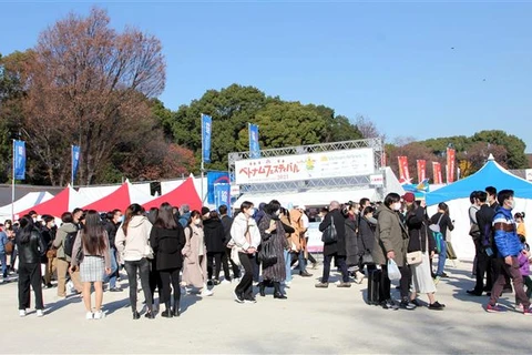Lễ hội Việt Nam tại Nhật Bản diễn ra ở Công viên Ueno, thủ đô Tokyo, tháng 12/2021. (Ảnh: Đức Thịnh/TTXVN)