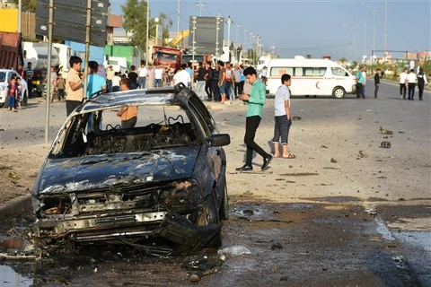Hiện trường một vụ tấn công tại thành phố Kirkuk (Iraq) hồi tháng 4/2018. (Ảnh: AFP/TTXVN)