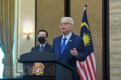 Thủ tướng Malaysia Sabri bin Yaakob phát biểu tại cuộc họp nội các ở Putrajaya (Malaysia). (Ảnh: THX/TTXVN)