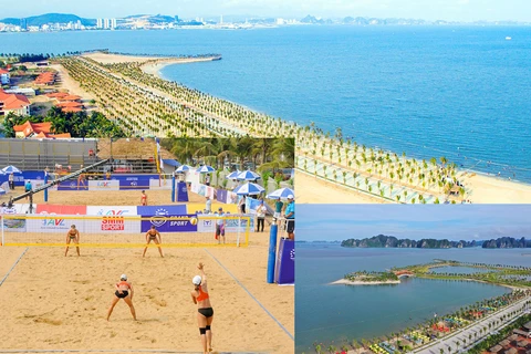 Bóng chuyền bãi biển là một trong bảy môn thi đấu SEA Games 31 sẽ được tổ chức tại Quảng Ninh. (Nguồn: baoquangninh.com.vn)