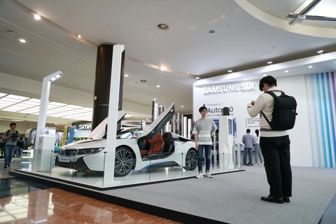 Một chiếc xe điện được trưng bày tại Triển lãm Xe điện quốc tế lần thứ 6 tại Jeju (Hàn Quốc), hồi năm 2019. (Nguồn: koreaherald.com)