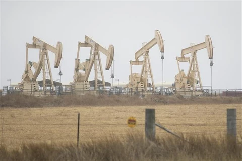 Cơ sở lọc dầu tại Texas (Mỹ) ngày 24/2/2022. (Ảnh: THX/TTXVN)