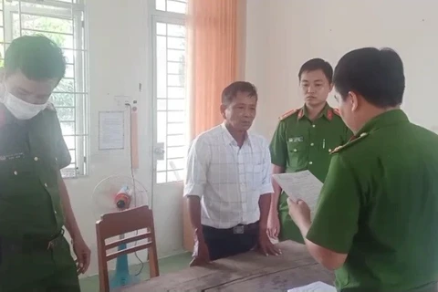 Nguyễn Phú Cường tại cơ quan điều tra. (Nguồn: congan.angiang.gov.vn)