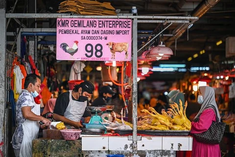 Một khu chợ ở Kuala Lumpur (Malaysia), ngày 1/9/2021. (Ảnh: AFP/TTXVN)