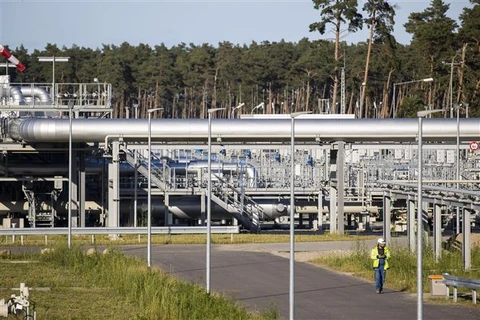 Đường ống dẫn khí đốt thuộc dự án Dòng chảy phương Bắc 2 tại Lubmin (Đức). (Ảnh: AFP/TTXVN)
