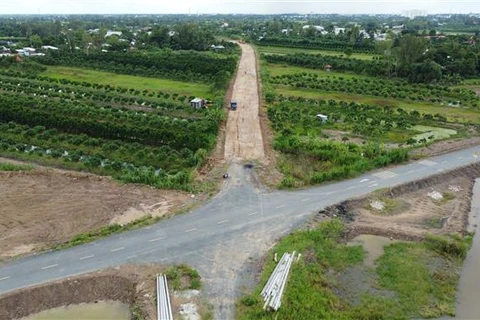 Dự án tuyến tránh thành phố Cao Lãnh sẽ giao với đường Ông Thợ, thuộc xã Mỹ Tân, thành phố Cao Lãnh. (Ảnh: Nhựt An/TTXVN)