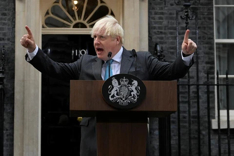 Thủ tướng Anh Boris Johnson tại thủ đô London ngày 20/10/2021. (Ảnh: AFP/TTXVN)