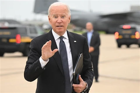Tổng thống Mỹ Joe Biden phát biểu với báo giới tại New Castle, Delaware, ngày 11/9/2022. (Ảnh: AFP/TTXVN)