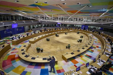 Hội nghị thượng đỉnh bất thường của EU tại Brussels (Bỉ), ngày 24/2/2022. (Ảnh: AFP/TTXVN)