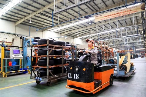 Nhà máy sản xuất lốp ôtô của Công ty TNHH Sailun Việt Nam, khu công nghiệp Phước Đông (tỉnh Tây Ninh). (Ảnh: Hồng Đạt/TTXVN)