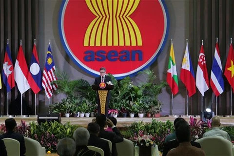 Tổng thư ký ASEAN Dato Lim Jock Hoi phát biểu khai mạc lễ kỷ niệm 55 năm Ngày thành lập ASEAN, tại Jakarta (Indonesia) sáng 8/8/2022. (Ảnh: Hữu Chiến/TTXVN)