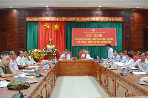 Ngày 25/10, Ủy ban Mặt trận Tổ quốc Việt Nam tỉnh Đắk Lắk tổ chức Hội nghị phản biện xã hội Dự thảo Đề án quy hoạch tỉnh thời kỳ 2021-2030, tầm nhìn đến năm 2050. (Ảnh: Hoài Thu/TTXVN)