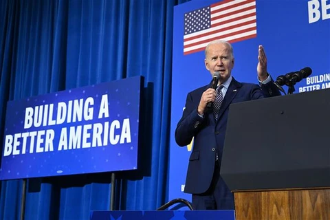 Tổng thống Mỹ Joe Biden phát biểu tại chiến dịch vận động tranh cử ở Albuquerque, New Mexico, ngày 3/11/2022. (Ảnh: AFP/TTXVN)