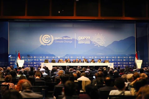 Toàn cảnh Hội nghị lần thứ 27 Các bên tham gia Công ước khung của Liên hợp quốc về biến đổi khí hậu (COP27) tại Sharm el-Sheikh (Ai Cập), ngày 6/11/2022. (Ảnh: THX/TTXVN)