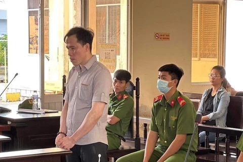 Bị cáo Nguyễn Quốc Duy tại phiên tòa. (Ảnh: Tuấn Kiệt/TTXVN)