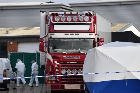 Chiếc xe tải trong vụ việc hồi năm 2019. (Ảnh: AFP/TTXVN)