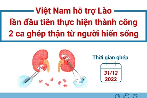 Việt Nam hỗ trợ Lào thực hiện 2 ca ghép thận từ người hiến sống 