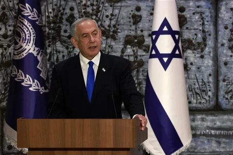 Ông Benjamin Netanyahu phát biểu tại Jerusalem ngày 13/11/2022. (Ảnh: AFP/TTXVN)