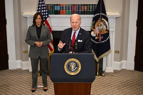 Tổng thống Mỹ Joe Biden phát biểu tại Nhà Trắng ở Washington D.C., ngày 5/1/2023. (Ảnh: AFP/TTXVN)