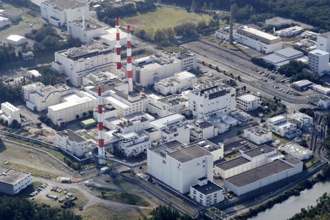 Nhà máy tái chế năng lượng nguyên tử Tokai ở tỉnh Ibaraki của Nhật Bản, tháng 10/2021. (Nguồn: Kyodo News/Ảnh chụp màn hình)