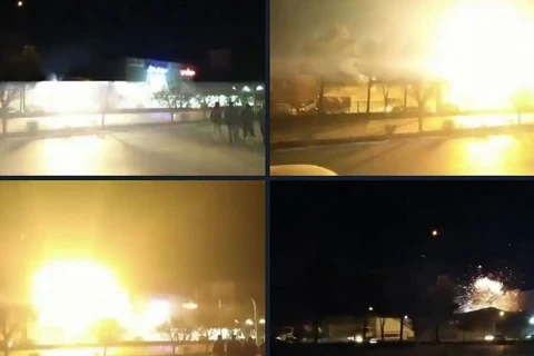 Các hình ảnh về vụ nổ kho đạn ở Isfahan (Iran). (Nguồn: Iran International)