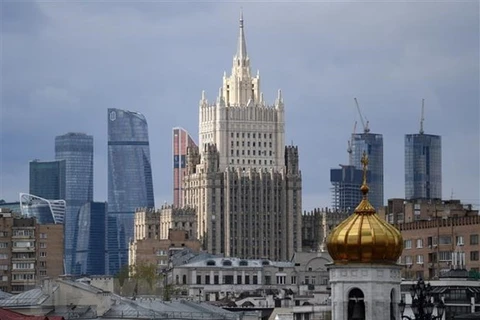 Tòa nhà trụ sở Bộ Ngoại giao Nga ở thủ đô Moskva. (Ảnh: AFP/TTXVN) 